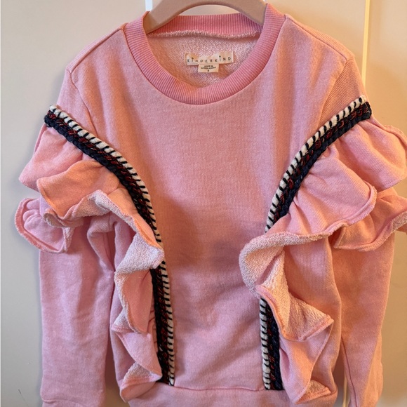 Pink Ruffle Threaded Sweatshirt - Picture 3 of 4